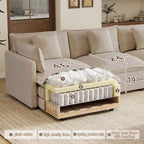 103.8" Modular Cloud Couch Chenille Sectional Sofa L Shaped Couch