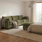 108" Modular Sectional Sofa Cloud Couch - U Shape Sofa with Charging Station Side Storage - Chenille Comfy Couches with Ottoman Movable for Living Room Bedroom Apartment Office, Green