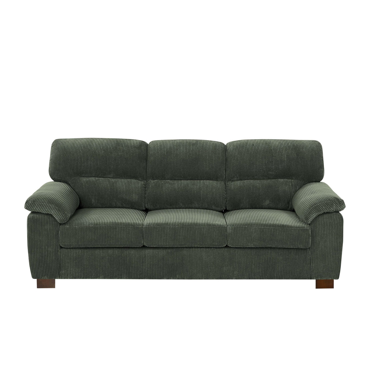 Tidyard Vintage Three-Seat Sofa with Plush Tufted Cushions, Rolled Arms & Leather Upholstery for Living Room Comfort