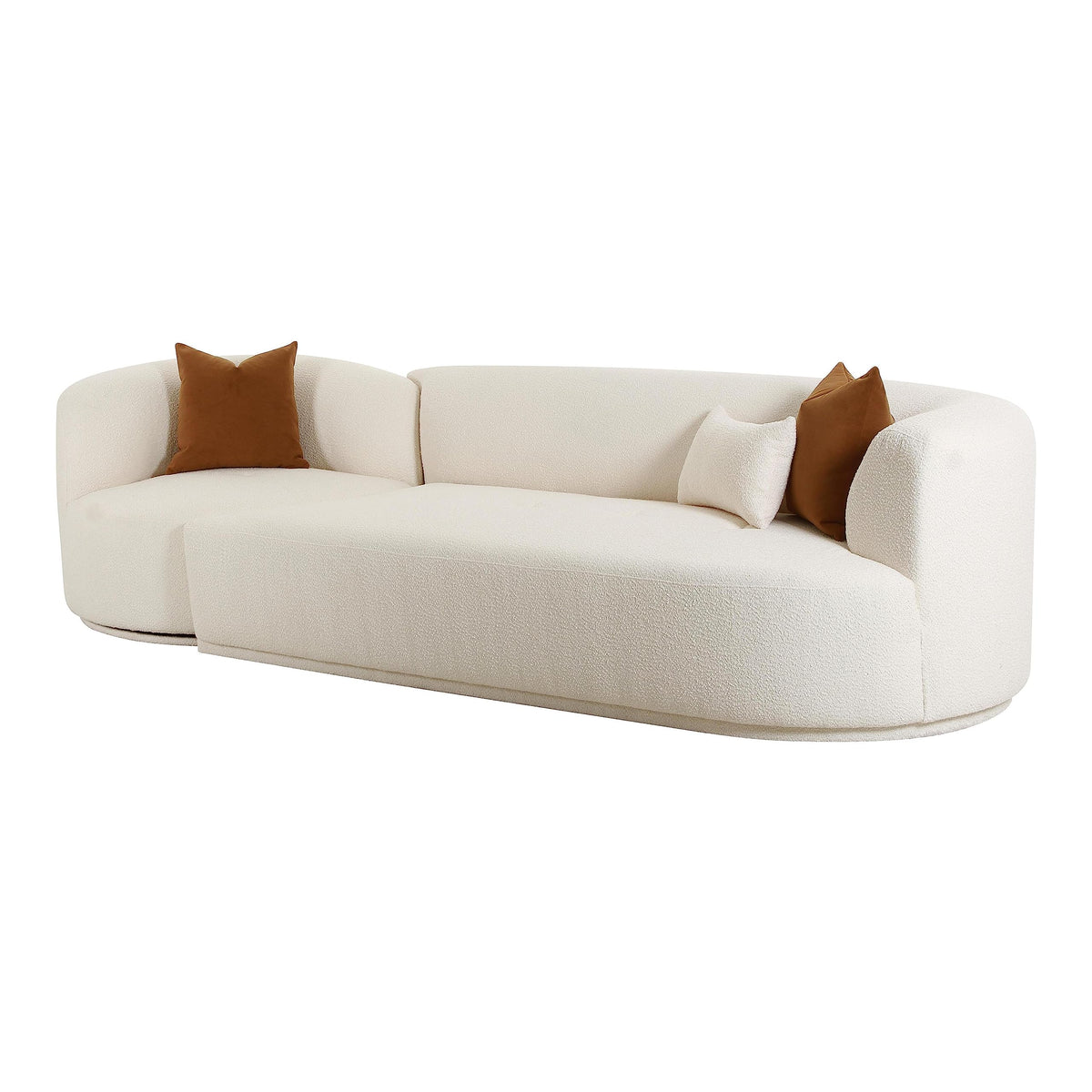 Tov Furniture Fickle Cream Boucle 2-Piece Modular RAF Sofa