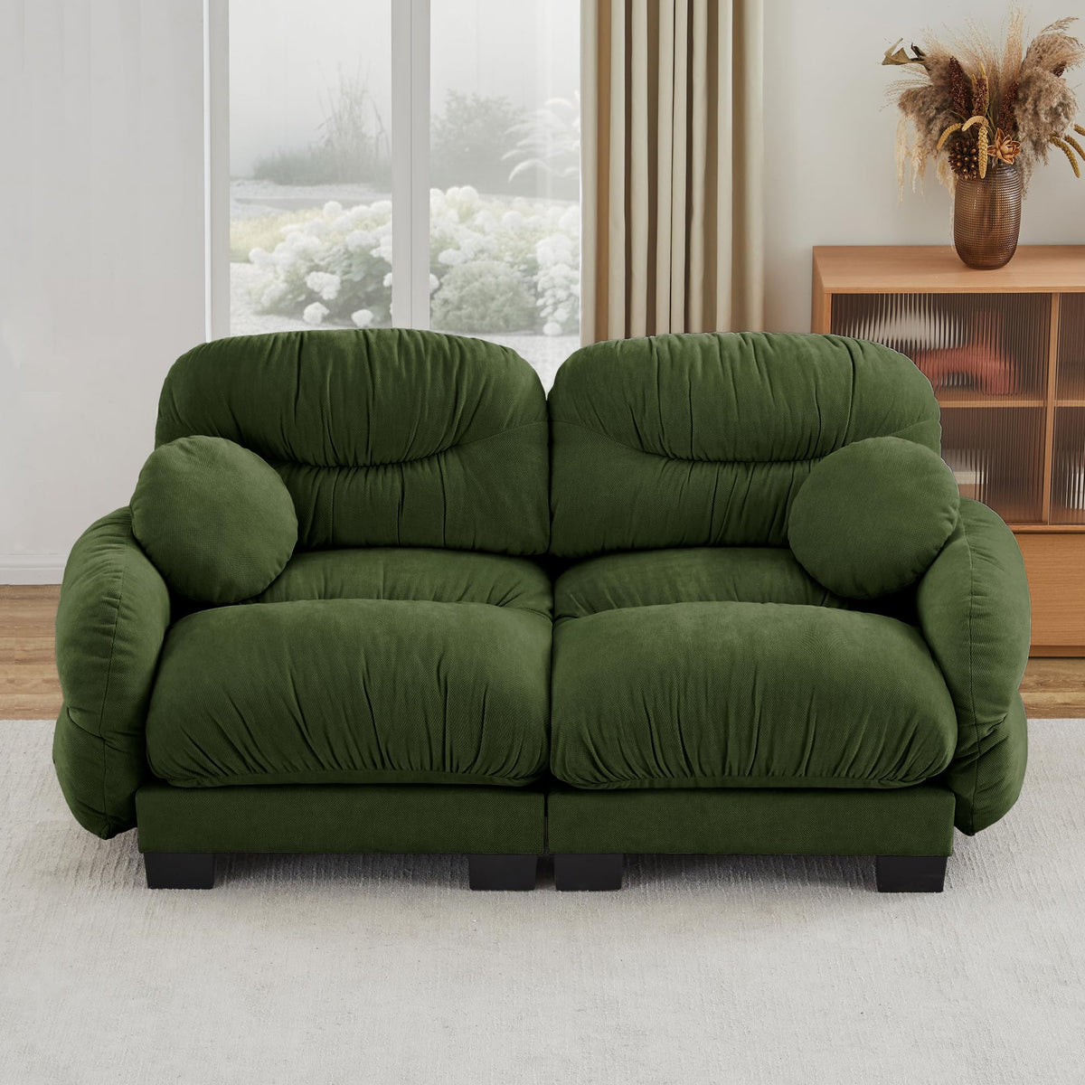 116" Cloud Modular Chenille L Shaped Sectional Sofa with Ottoman, Deep Seat Cloud Couch with Interlocking Metal Connectors for Modern Living Room (Beige, 3S+1O)