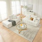 108" Oversized Cloud Boneless Sofa Couch with Chaise, Modern Tufted Chenille L Shaped Modular Sectional Sofa with Deep Seat, Comfy Corner Couch with Cupholders and Storage, No Assembly Required