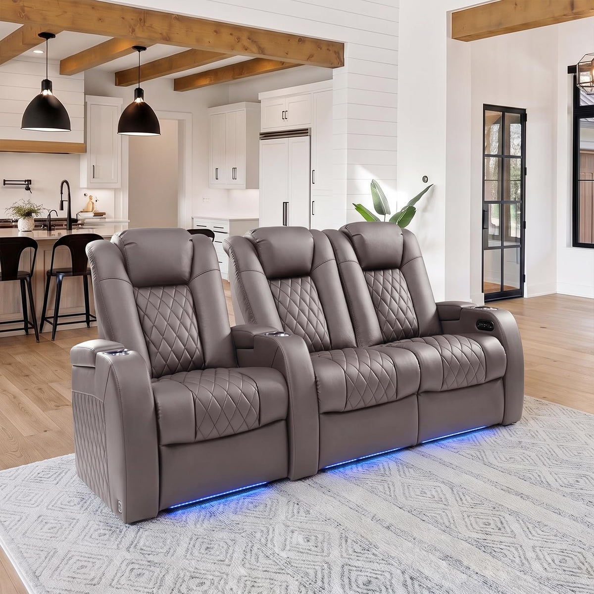 Weilianda Power Reclining Sofa for Living Room, Grey