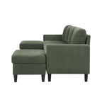 Tidyard Cordory Upholstered Modular Sectional Sofa with 2 Ottomans, Durable Corduroy Fabric, Modern Design with Tall Legs, Easy Assembly, No Tools Required