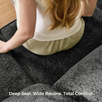 104" Modular Sectional Sofa with Deep Seat, Comfortable Upholstery L Shaped Cloud Couch for Living Room, 3-Seater Boneless Sofa with Movable Ottomans, Removable Cover, No Assembly Required, Dark Gray