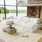 110.8" Oversized Cloud Modular Sectional Sofa, L Shaped Couch,White