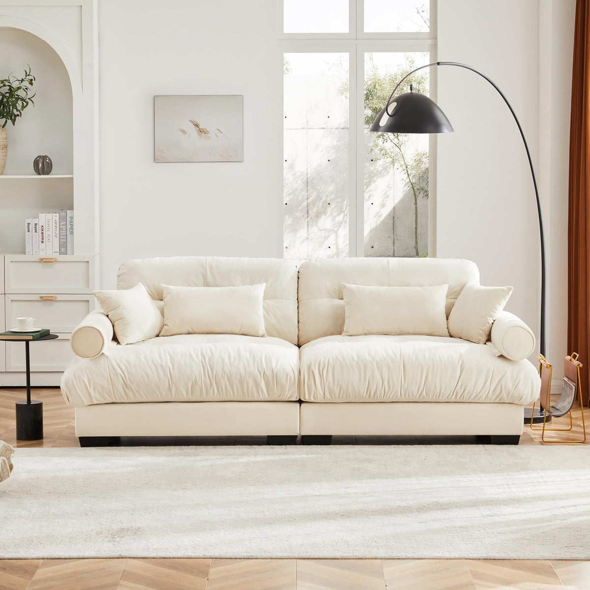 U Shaped Cloud Couches for Living Room Modular Sectional Sofa with Ottomans