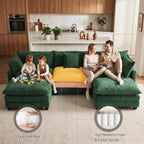 111" Modular Sectional Cloud Sofa Couch with 2 Ottomans for Living Room