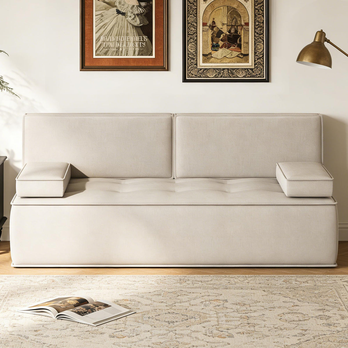 79" Modular Convertible Sofa Bed for Living Room Apartment