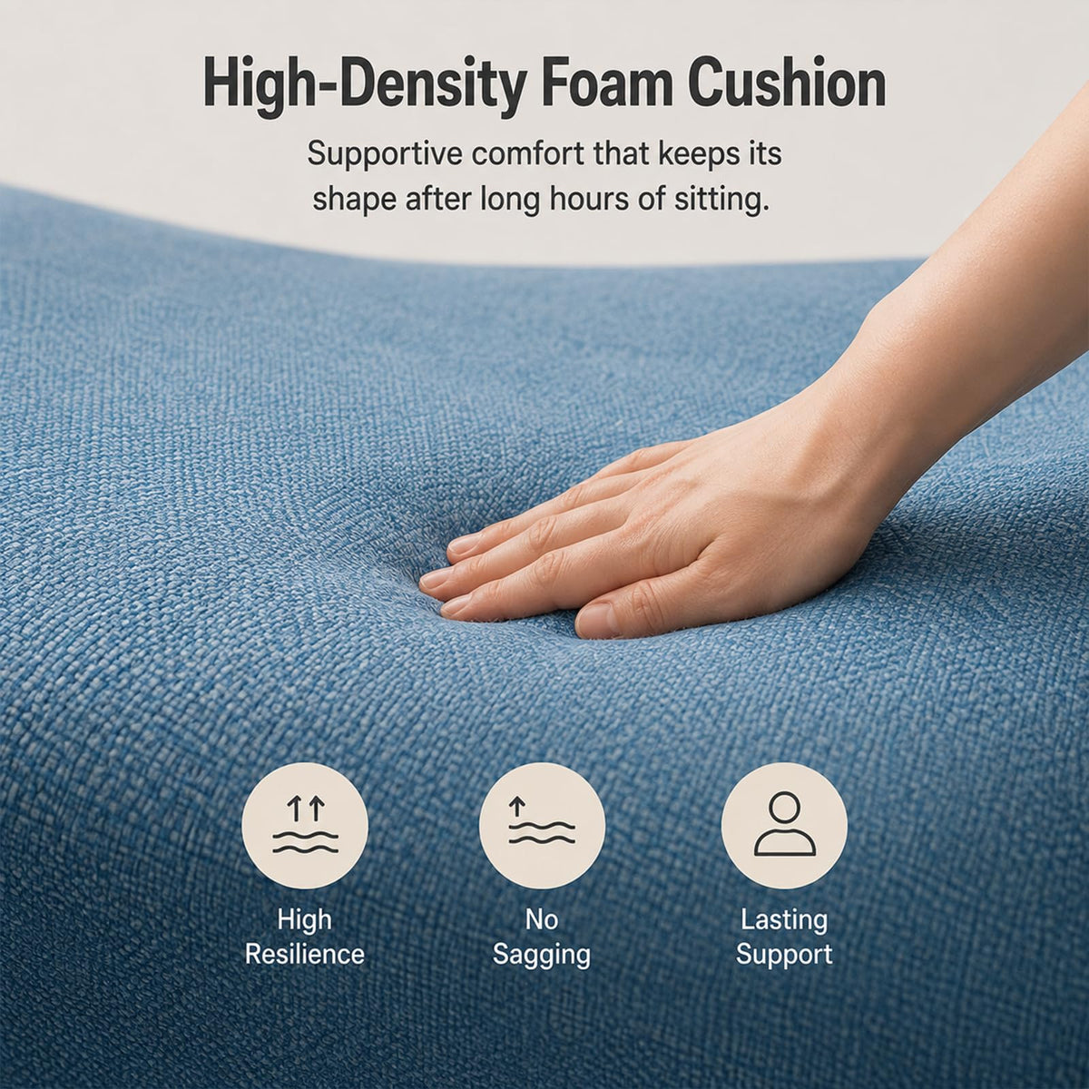 Upholstered Reception Sofa, Fabric Waiting Room Couch with Hidden Storage