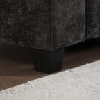 Wider Armrest 3 Seats (Ottoman is not Included), Sectional Couch, for Living Room Bedroom and Apartment, Comfy Double Layer Upholstered Seat Cushion, Breathable Chenille Fabric,Black,SW5044BK GE681