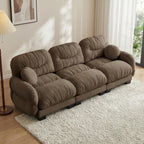 116" U Sectional Couches for Living Room, 3 Seater Modular Couch with 2 Ottoman, Cloud Sofa with Soft Chenille Fabric, High-Density Foam Cushion, Living Room Furniture, Beige