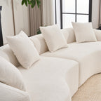 110'' Curved Boneless Sofa, Compression Sofa Modular Sectional Couch