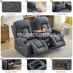 TUNYI Wall Hugger Home Theater Seating, Power Loveseat Recliner Sofa