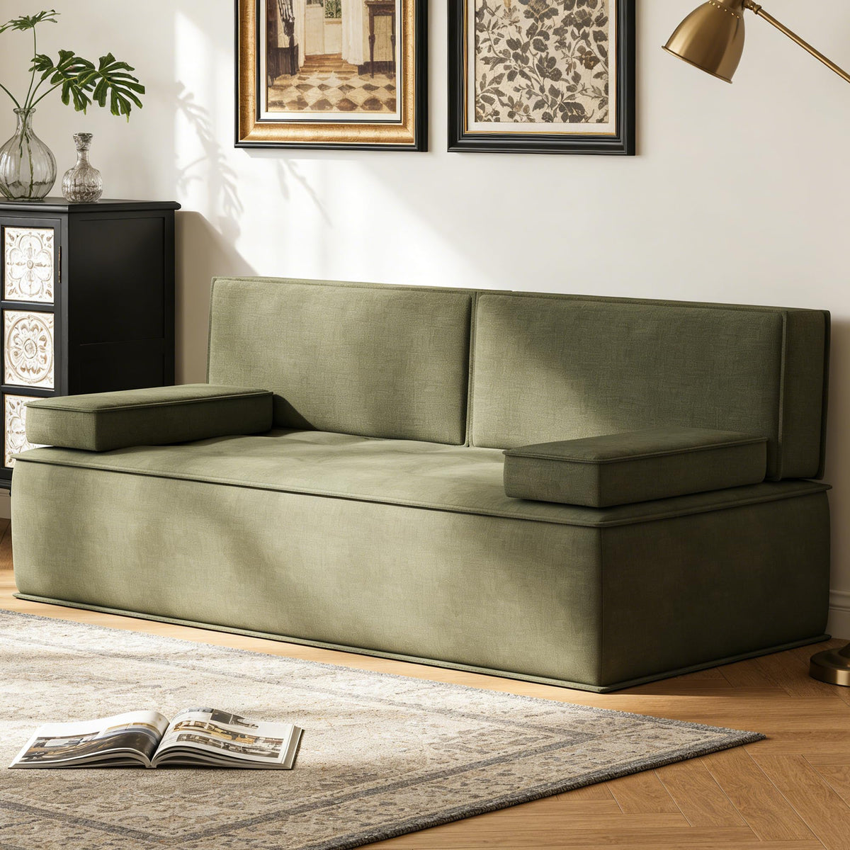 79" Modular Convertible Sofa Bed for Living Room Apartment