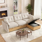 120'' U/V Shaped Cloud Couch Modular Sectional Sofa with Storage