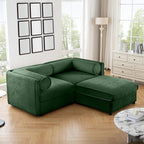 109'' Modular Sectional Sofa, Oversized 4 Seat L Shaped Couch with Storage Ottoman, Extra Deep Seat, Modern Comfy Convertible Chenille Sofa with Chaise, Lounge Couches for Living Room, Camel
