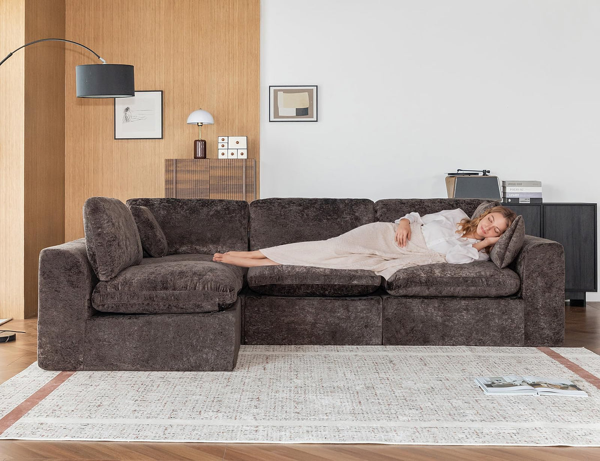 115" Cloud Sectional Couch, Boneless Couches for Living Room