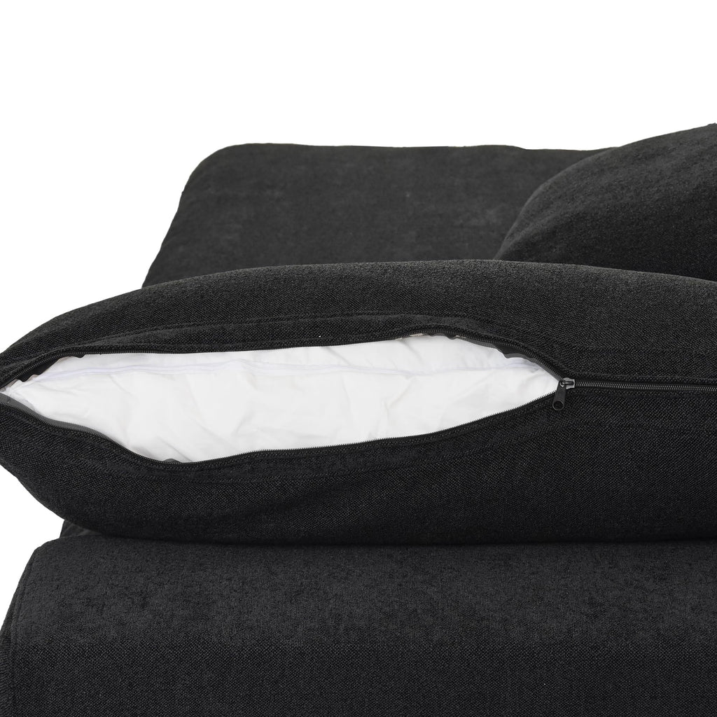 WJShome Cloud Couch Modular Sectional Sofa,160.6" Down Filled 5 Seater Convertible Sectional Sofas,V Shaped Couch for Living Room,Covers Washable&Replaceable (Black)