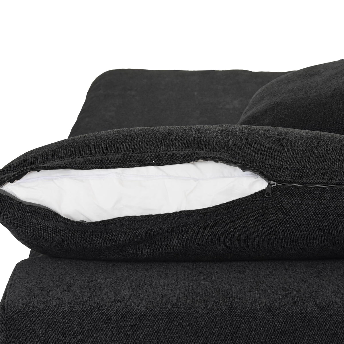 WJShome Cloud Couch Modular Sectional Sofa,160.6" Down Filled 5 Seater Convertible Sectional Sofas,V Shaped Couch for Living Room,Covers Washable&Replaceable (Black)