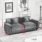 Wider Armrest LoveSeat (Ottoman is not Included), Sectional Couch, for Living Room Bedroom and Apartment, Comfy Double Layer Upholstered Seat Cushion, Breathable Chenille Fabric, Green BF383