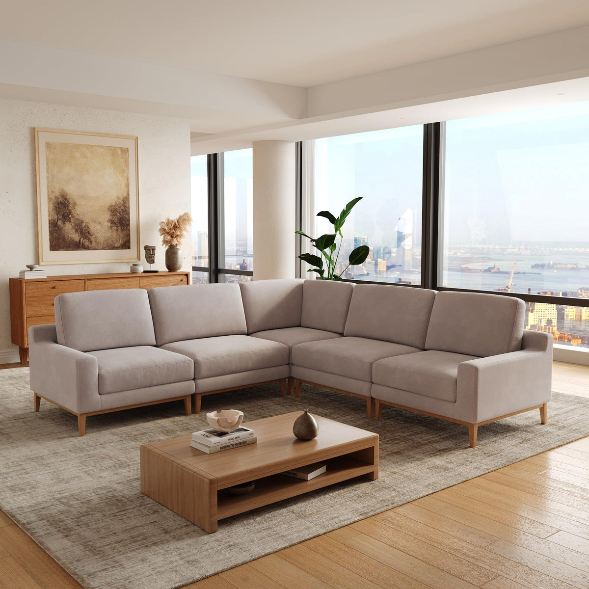 WJShome Oversized LoveSeat Modular Sectional Sofa, Wide Deep Seat Solid Wood Cloud Couch, FSC Certified Comfortable Cloud Couch Sectional, Sofa Covers Removable, White