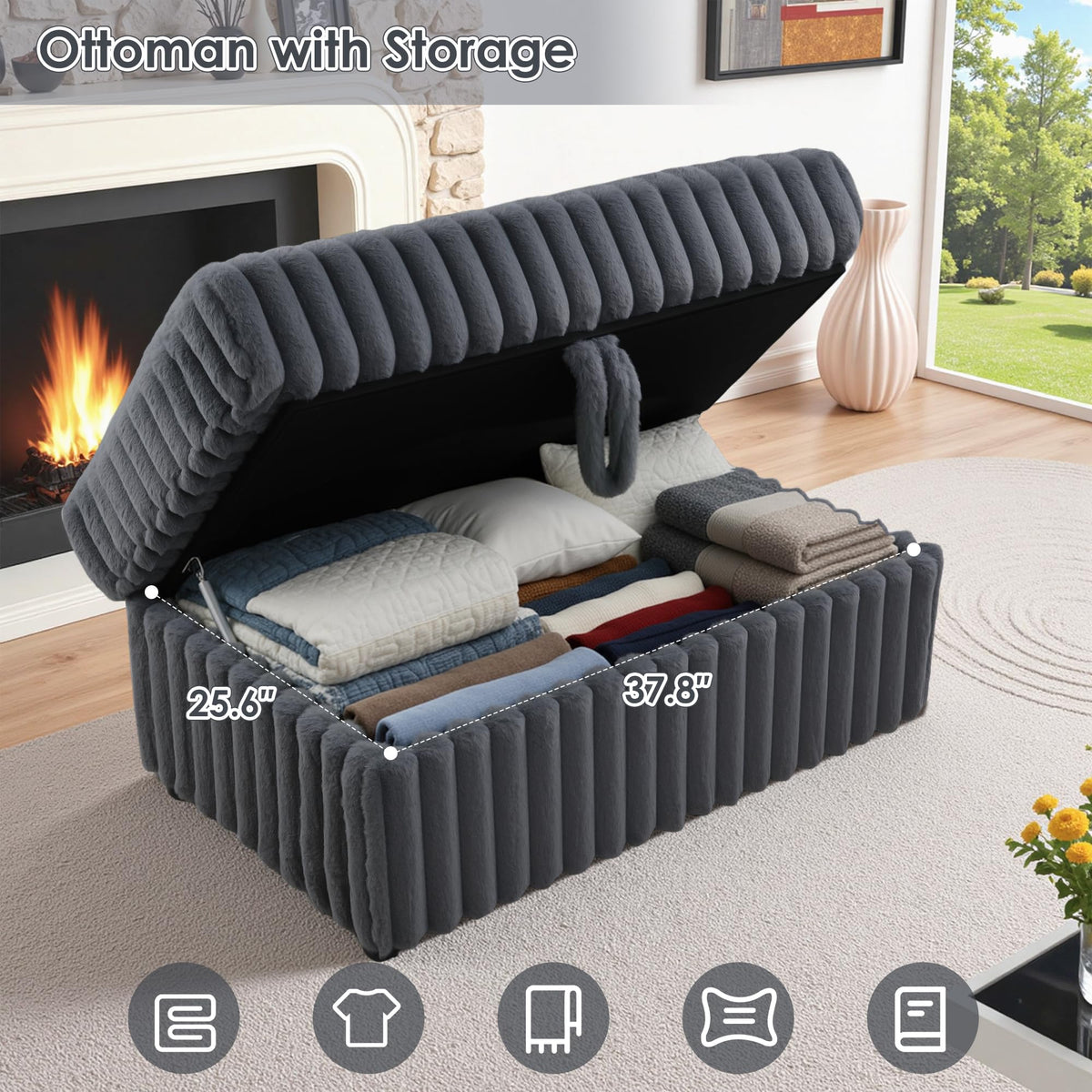 130" Oversize U-Shaped Modular Sectional Sofa for Living Room, with Storage