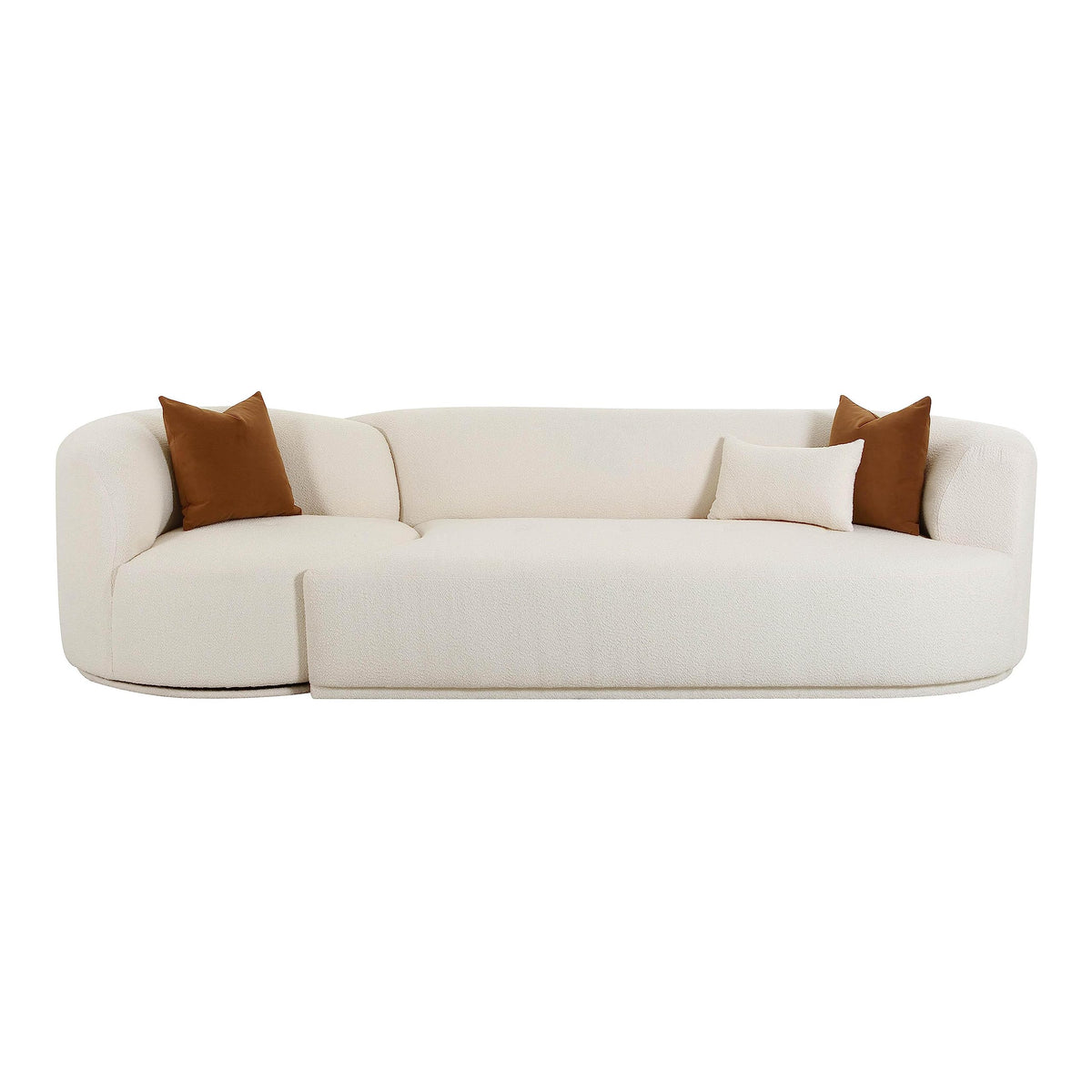 Tov Furniture Fickle Cream Boucle 2-Piece Modular RAF Sofa
