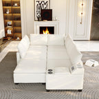 121.2" U Shaped Modular Sectional Sofa Couch for Living Room, Beige