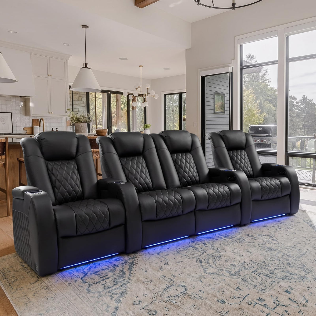 Weilianda Power Reclining Sofa for Living Room, Grey