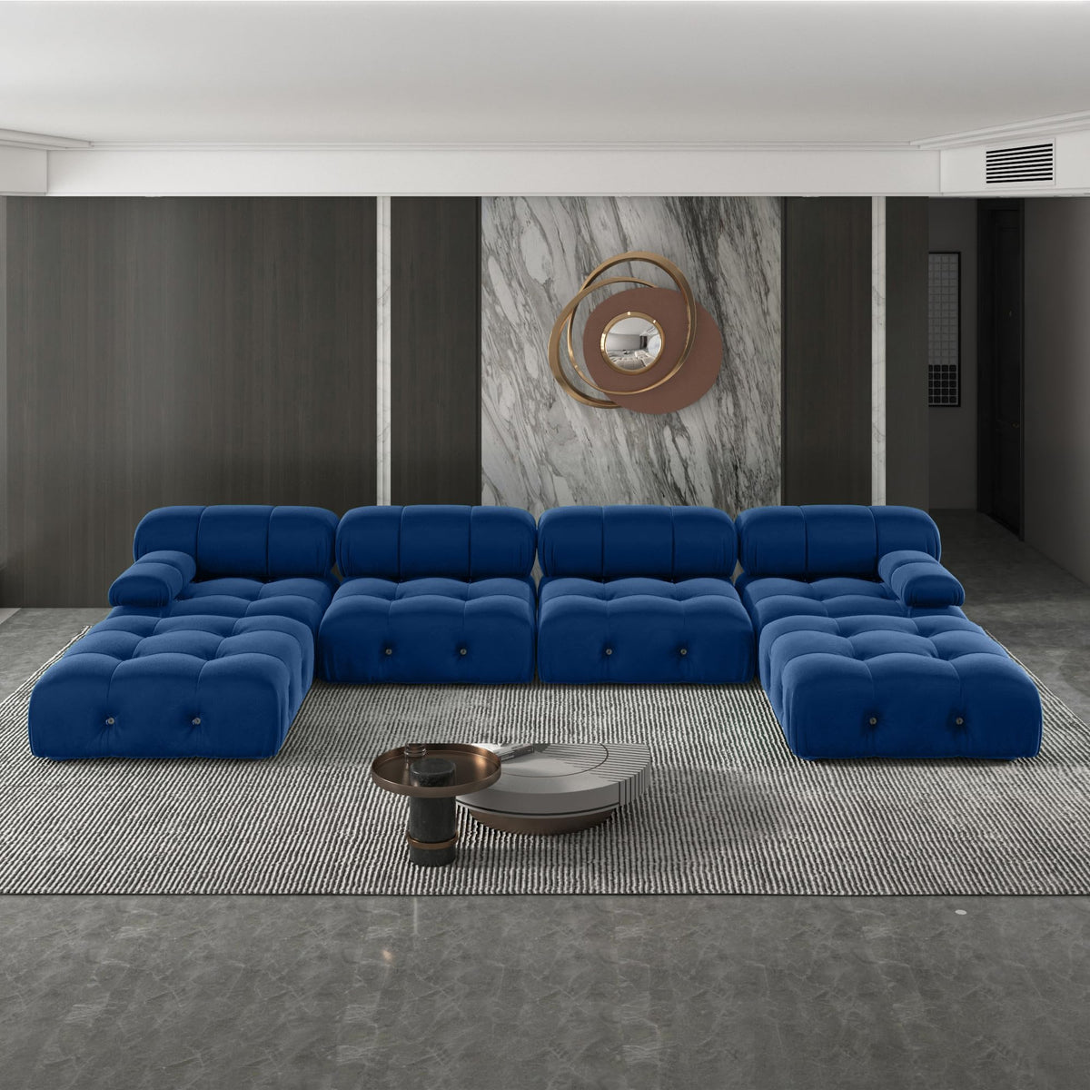 104" Bubble Couch Velvet Modular Sectional Sofa, Oversized L Shaped Couches for Living Room, Comfy Cloud Couch, 3-Seater Deep Seat Sofa Green