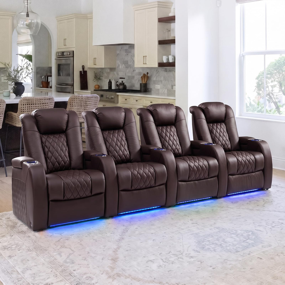 Weilianda Power Reclining Sofa for Living Room, Grey