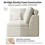109" Oversized Modular Sectional Sofa L Shaped, Cloud Sectional Couch with Ottoman Deep Seat,Boneless Memory Foam Sofa for Living Room,Teddy Fleece Fabric, No Tools Assembly Required (Beige,1 Ottoman)