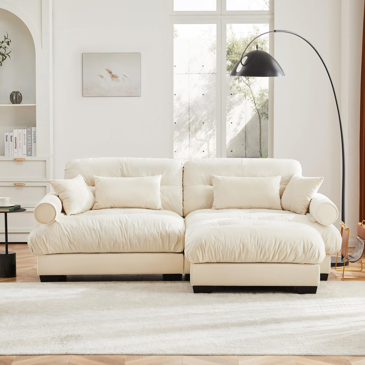 U Shaped Cloud Couches for Living Room Modular Sectional Sofa with Ottomans