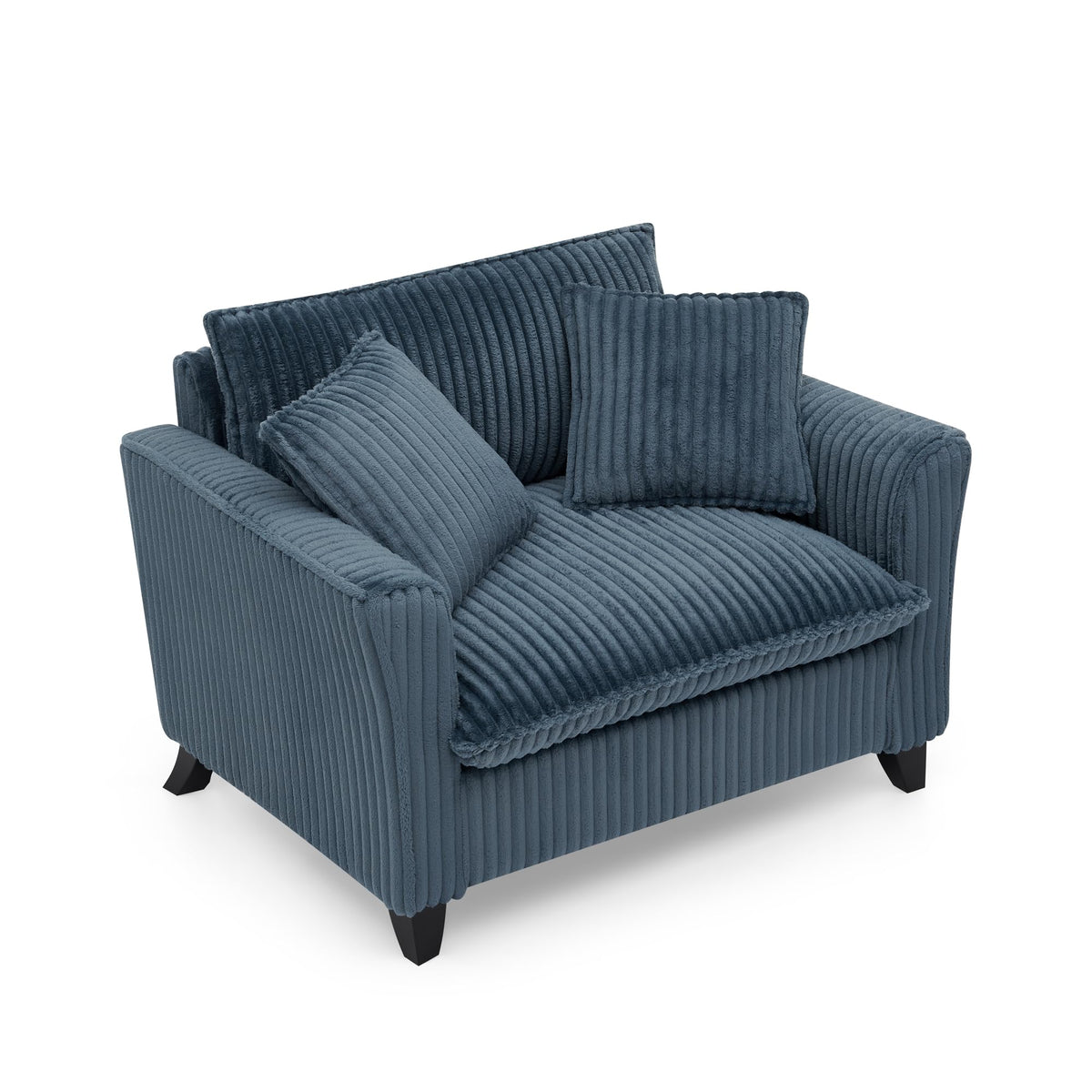 Tidyard Lazy Sofa Chair, Blue Single-Person Recliner with Armrests, Tufted Corduroy Upholstery, Soft Cushion & Ergonomic Back Support for Living Room or Bedroom