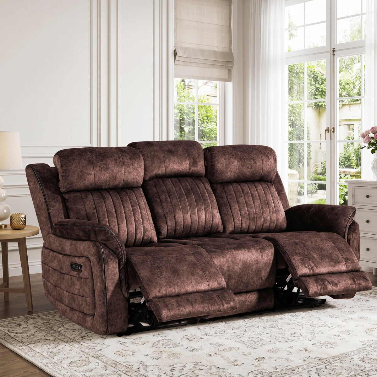 Zero Gravity Reclining Sofa w/ Drop-Down Backrest for Living Room, Blue