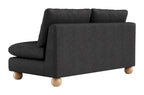 Zuo Minze Loveseat Black, Black Sofa, Modern Style, Textured Weave, Seats up to 2, Solid Rubberwood, Indoor Living, 61" W x 34.6" D x 33.1" H, Non-Stackable
