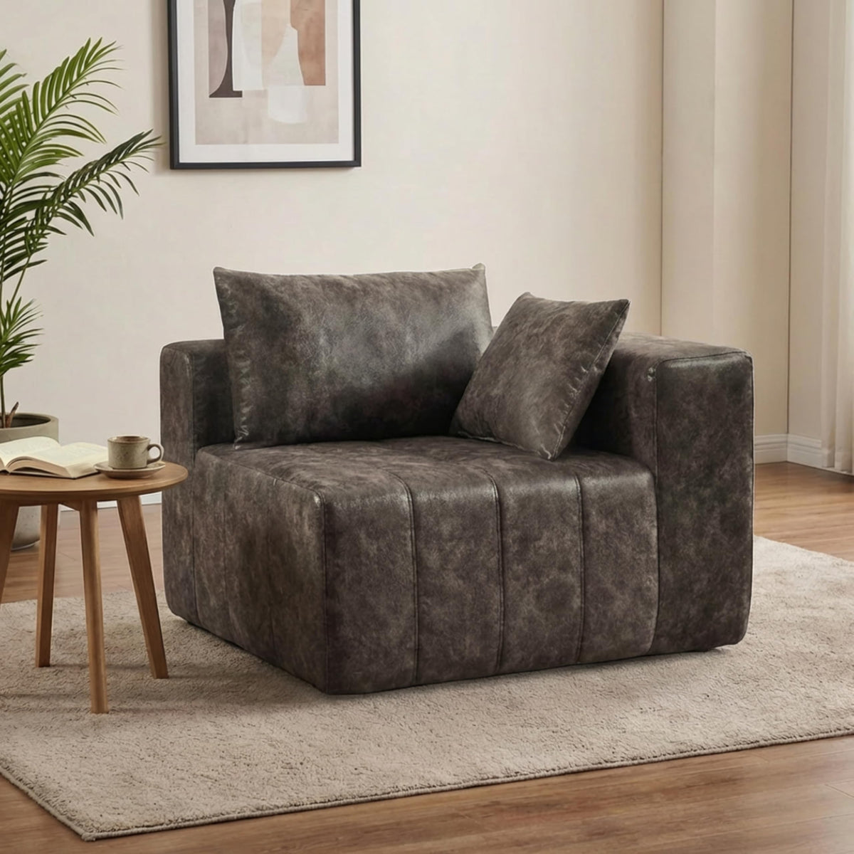 · REDEARTH · Boneless L Shaped Sectional Sofa in a Box, 5 Seater - Oyster