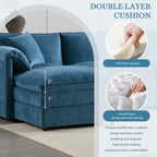 [NEW SKU of N723S1687C] 136" Chenille Modular Sectional Sofa with Deep and Wide Seat, U-Shaped Cloud Couch Set with Double Cushions, 6 Seat Sofa with Movable Ottoman, Oversized Indoor Furniture Enhan