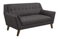 Wallace & Bay Browning Blue Loveseat with Deep Tufting and Stitching Details