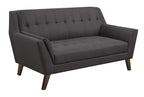 Wallace & Bay Browning Blue Loveseat with Deep Tufting and Stitching Details