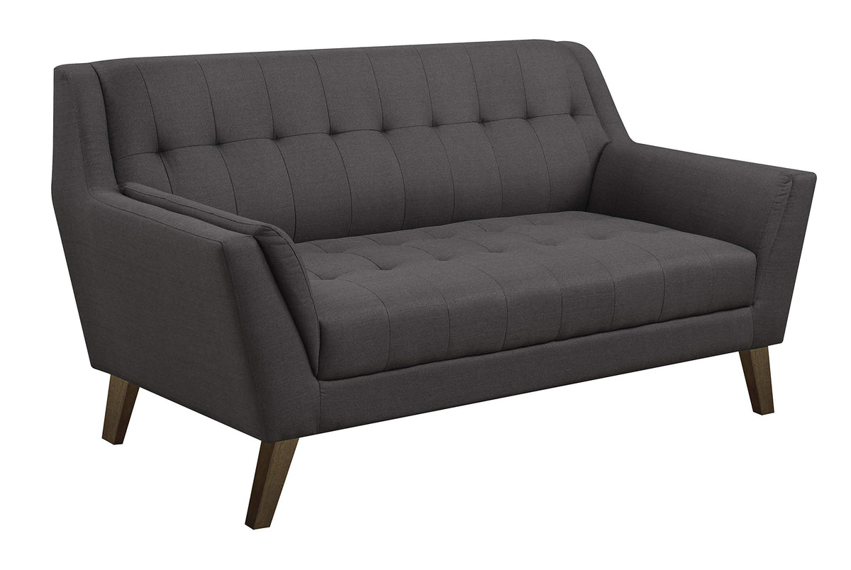 Wallace & Bay Browning Blue Loveseat with Deep Tufting and Stitching Details