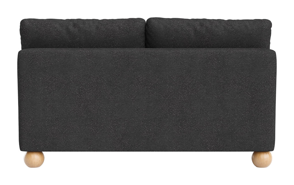 Zuo Minze Loveseat Black, Black Sofa, Modern Style, Textured Weave, Seats up to 2, Solid Rubberwood, Indoor Living, 61" W x 34.6" D x 33.1" H, Non-Stackable