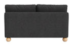 Zuo Minze Loveseat Black, Black Sofa, Modern Style, Textured Weave, Seats up to 2, Solid Rubberwood, Indoor Living, 61" W x 34.6" D x 33.1" H, Non-Stackable