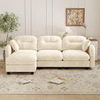 107-Inch L-Shaped Modular Convertible Sectional Sofa W/Removable Ottoman Chaise, Modern Chenille Upholstered Corner Cloud Couches 4 Seat Sectional Sofa for Living Room