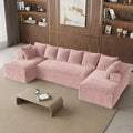 131" Oversized Cloud‑Style Boneless Sofa, Pink