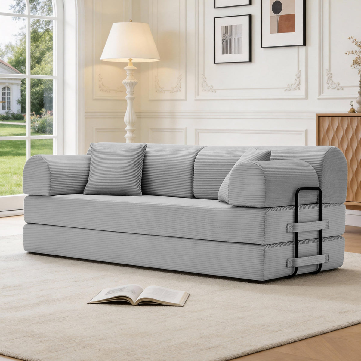 U-Shaped Sofa, Dual Chaise Sectional, 104 Inch, Camel