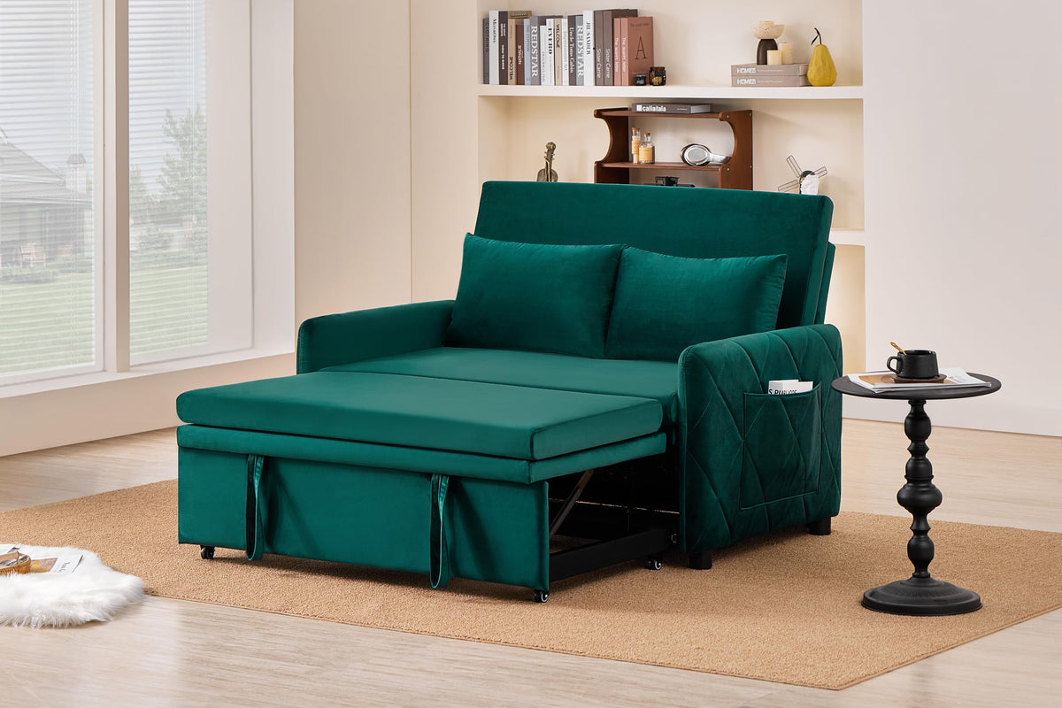 Velvet Chesterfield Sofa Set, 3-Seater and Loveseat