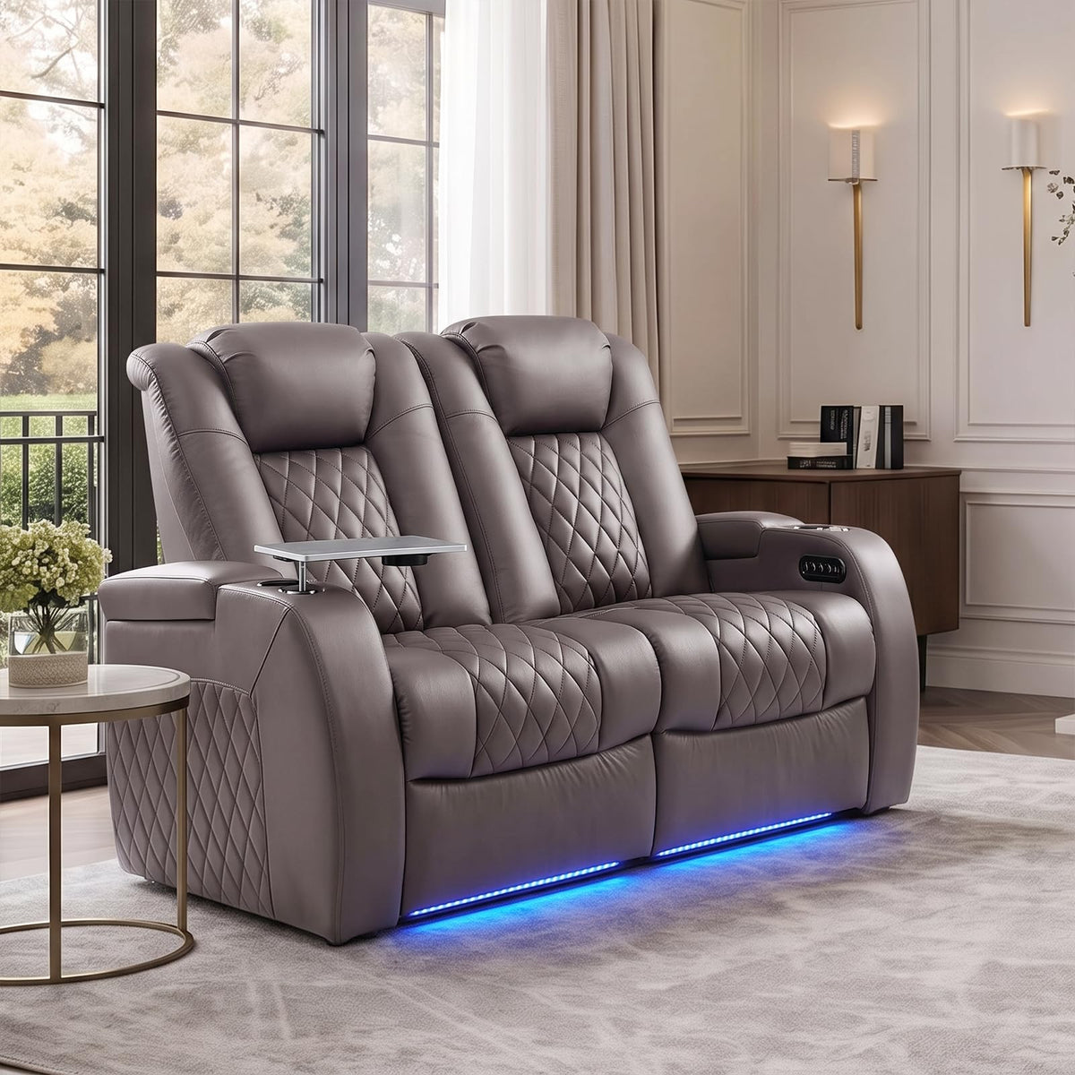 Weilianda Power Reclining Sofa for Living Room, Grey