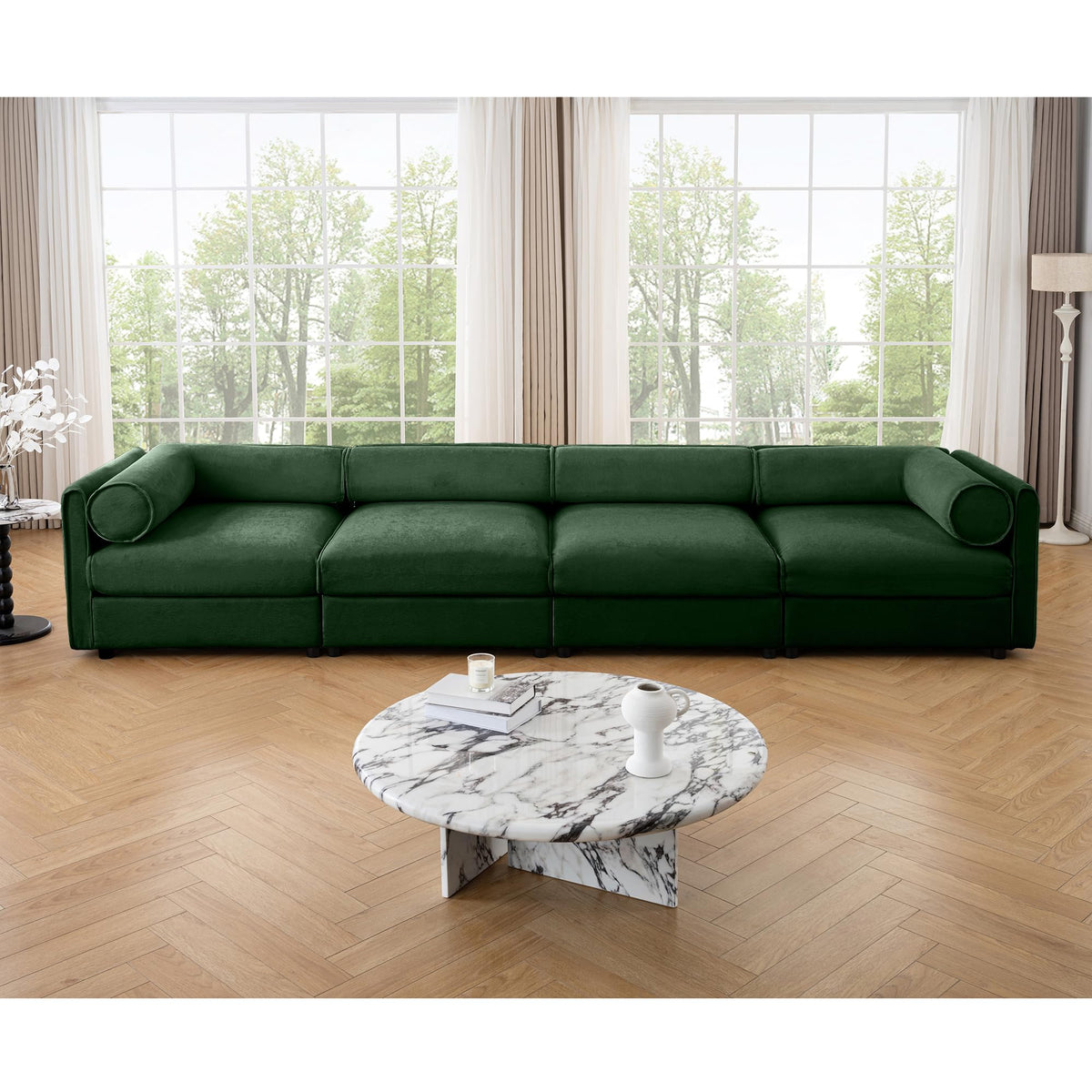 109'' Modular Sectional Sofa, Oversized 4 Seat L Shaped Couch with Storage Ottoman, Extra Deep Seat, Modern Comfy Convertible Chenille Sofa with Chaise, Lounge Couches for Living Room, Camel